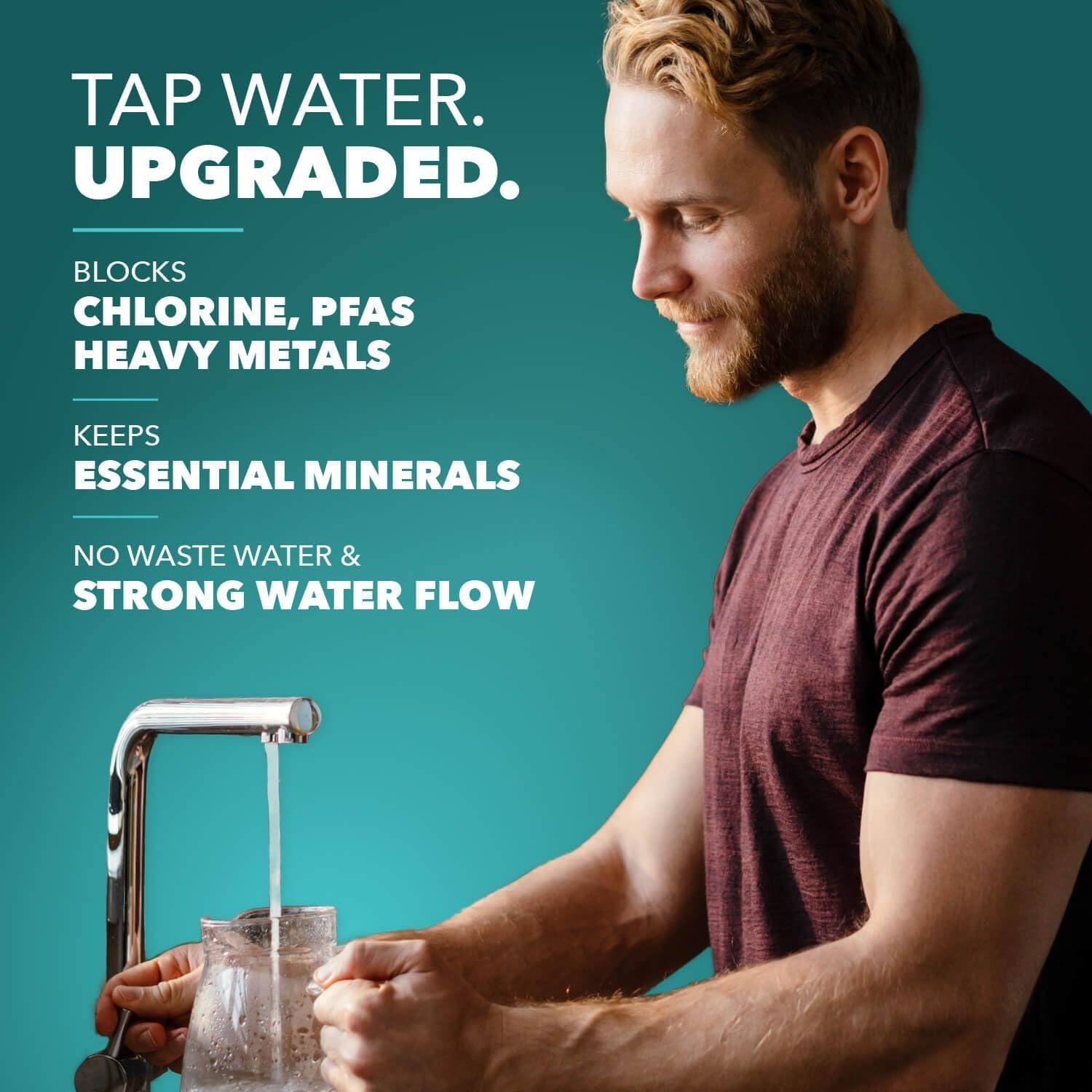 CuZn faucet water filter - detalle del montaje en grifo