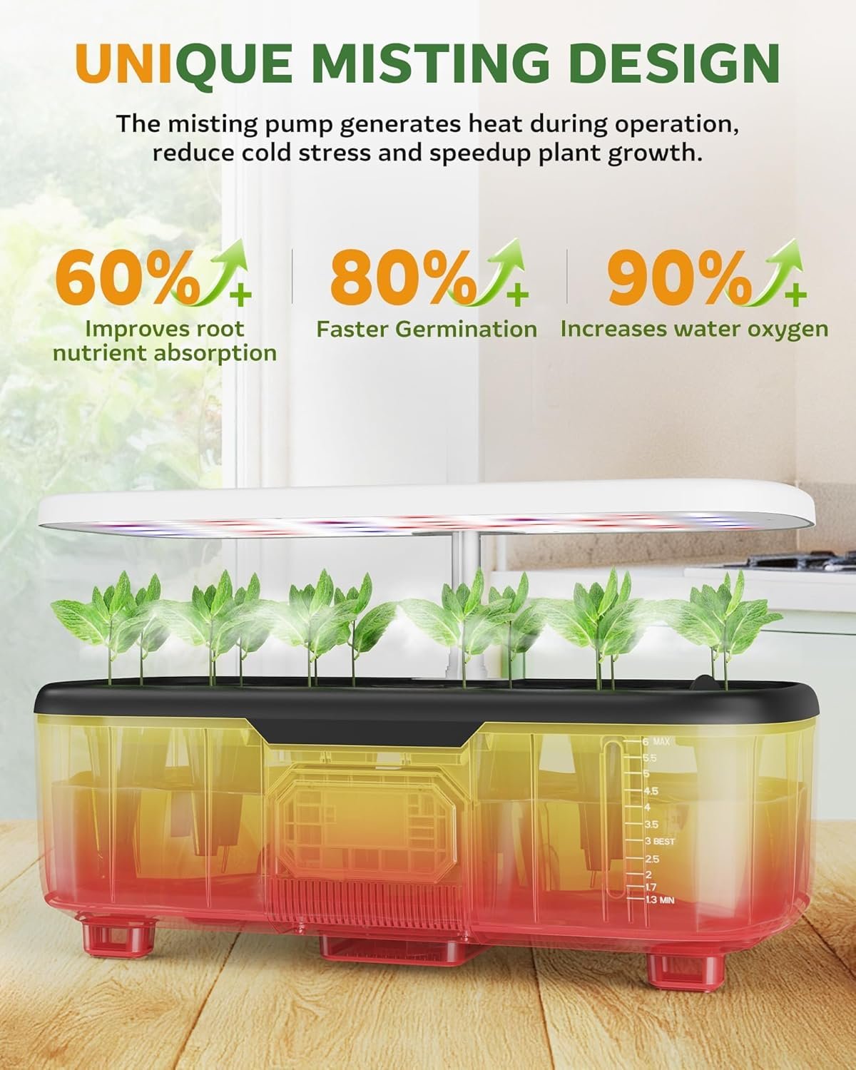 Huerto interior en uso - cultivo de hierbas/vegetales