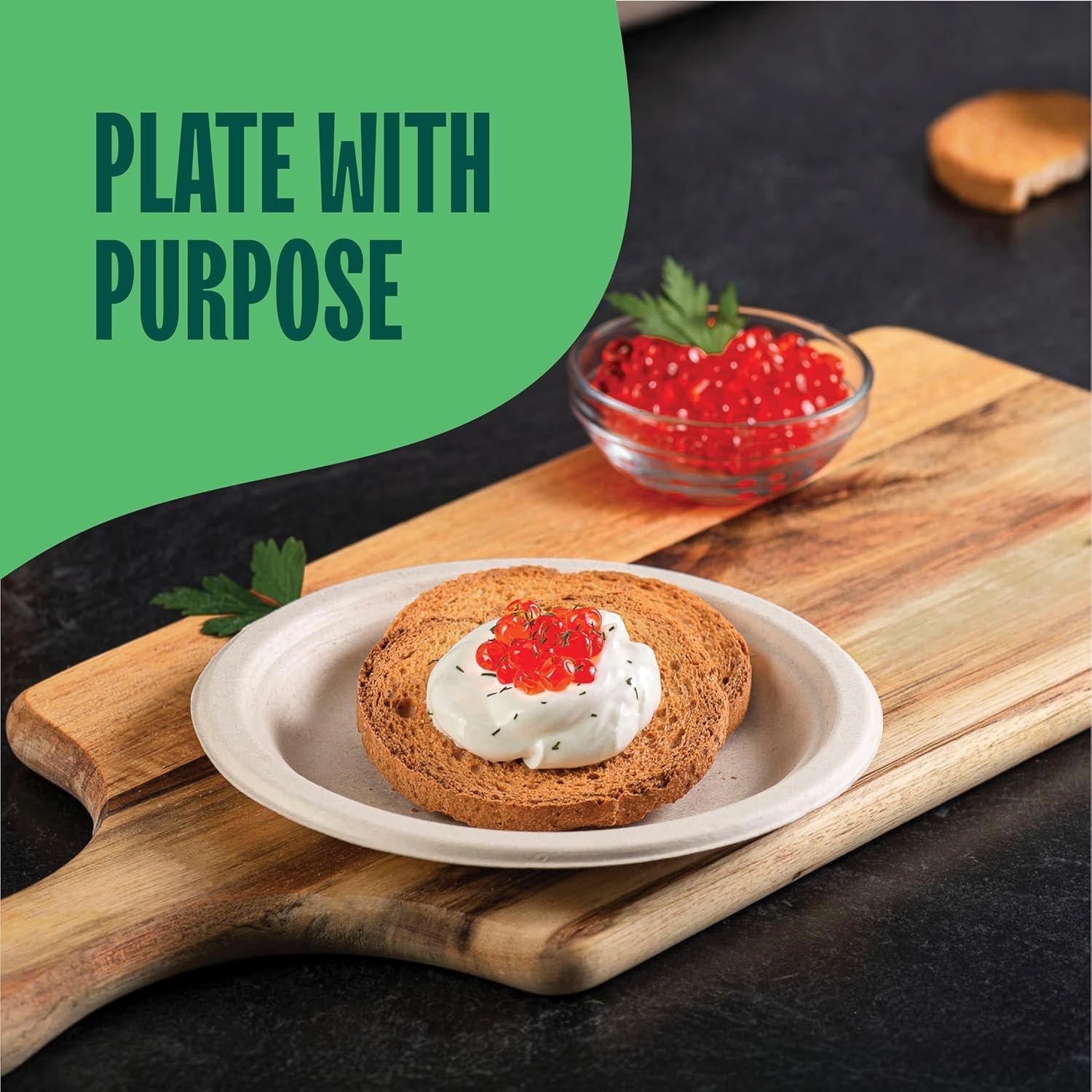 Platos compostables en mesa - uso en eventos