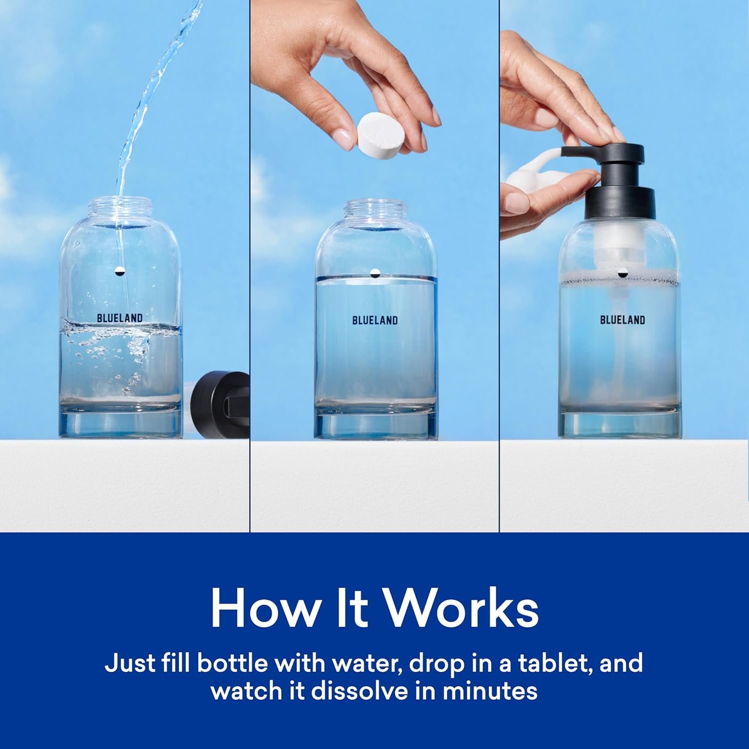 Jabón de manos en espuma con recargas en tabletas - uso en baño y cocina